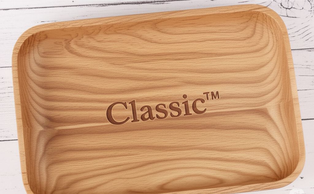 Classic™ Sculpted Oak Tray Set – Handcrafted FSC Oak Serving & Organizer Trays (Set of 2 Sizes)