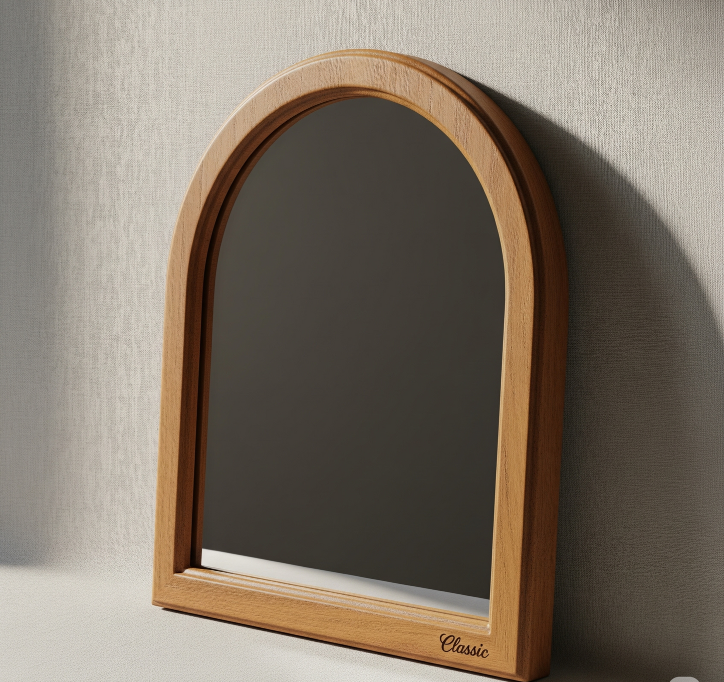 Classic™ Vintage Arched Wall Mirror – Solid Wood Frame, Handcrafted Distressed Finish, 90x60cm