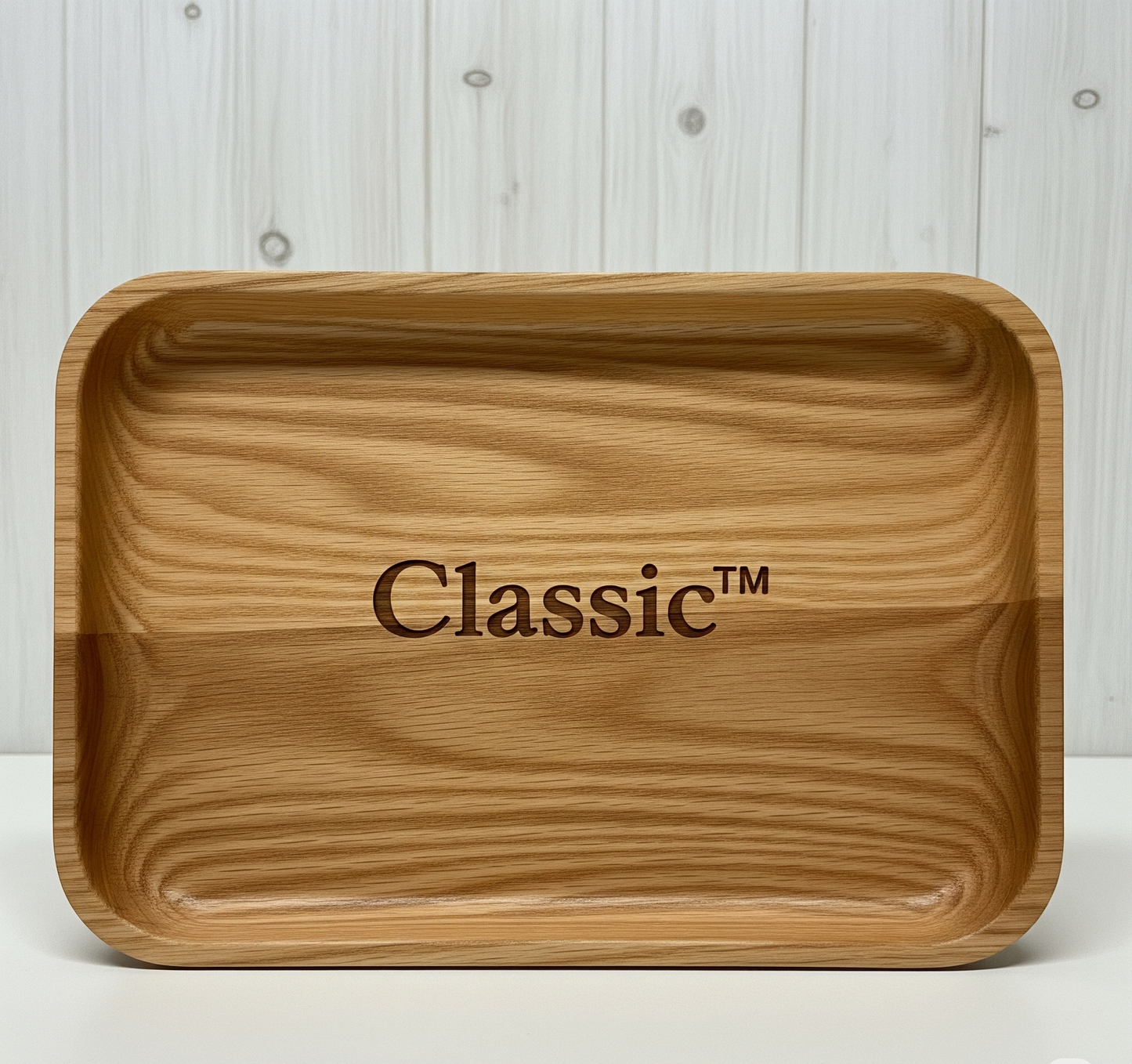 Classic™ Sculpted Oak Tray Set – Handcrafted FSC Oak Serving & Organizer Trays (Set of 2 Sizes)