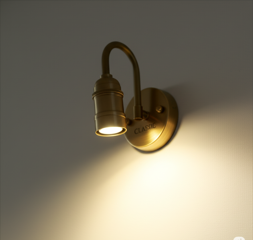 Classic™ Solid Brass Wall Sconce – Hand-Forged Vintage Uplight, E26 Base, Matte Aged Finish