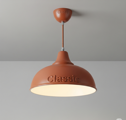 Classic™ Handmade Ceramic Pendant Light – Terracotta Glaze Shade, Fabric Cord, E27 LED Compatible